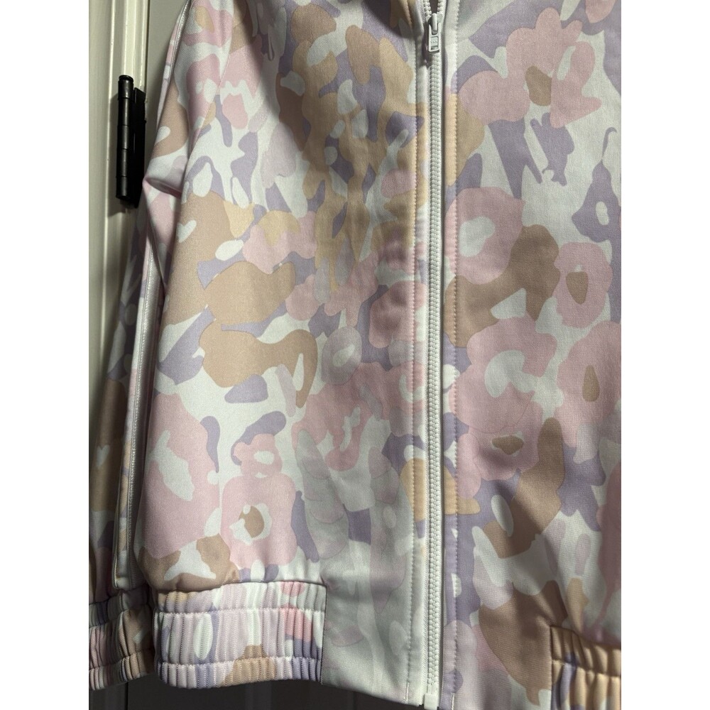 Adidas Girls Pink Camo Zip Up Jacket Size 10/12 - Picture 2 of 6